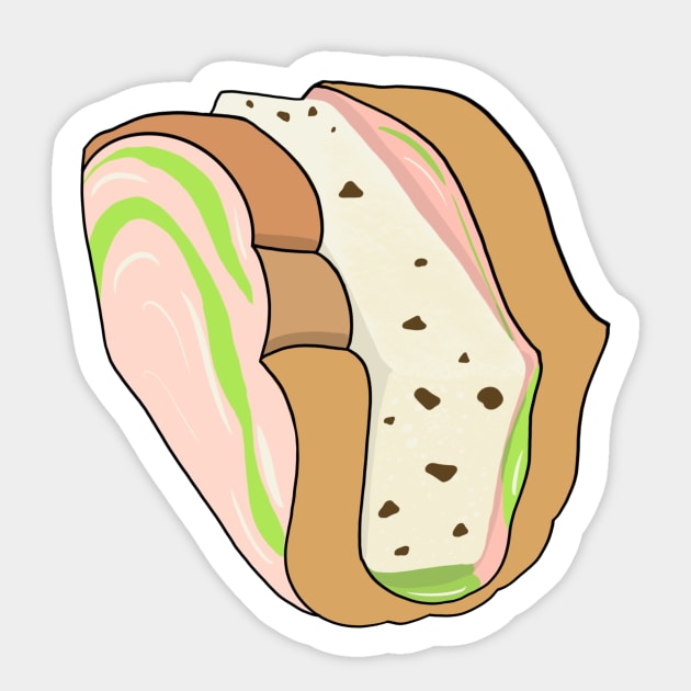 Ice Cream Sandwich Sticker by Brynn-Hansen